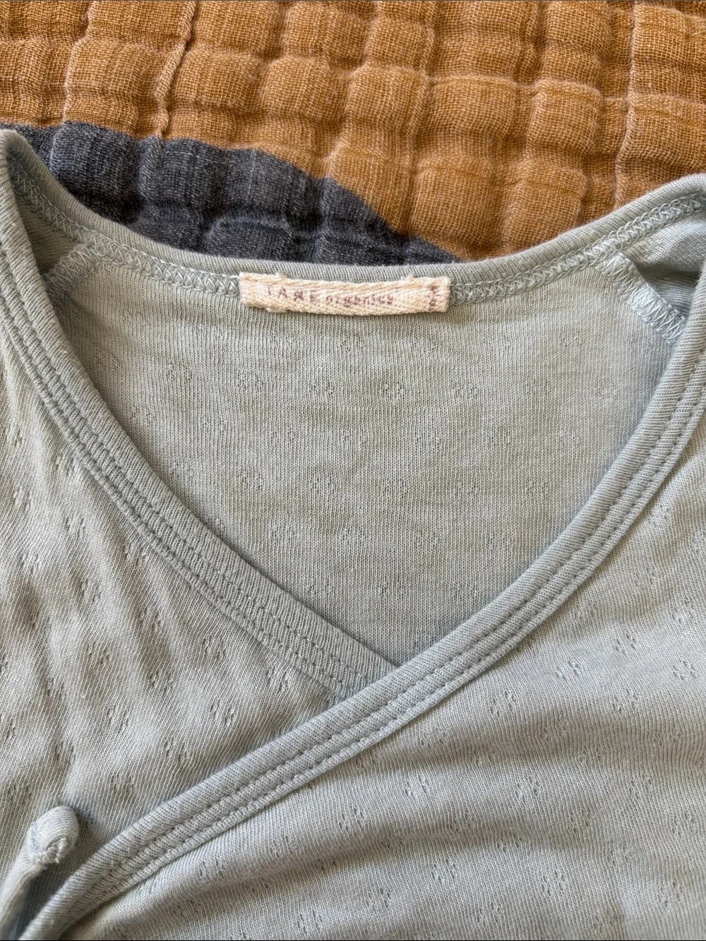 Tane Organics Cotton kimono onesie